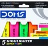 Highlighter Doms Highlighter/Textliner Set of 5 Assorted Shades
