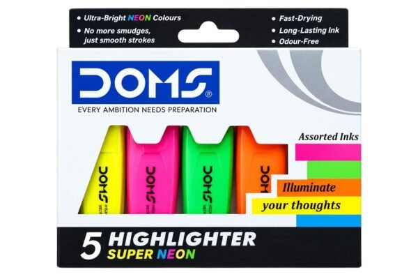 Highlighter Doms Highlighter/Textliner Set of 5 Assorted Shades