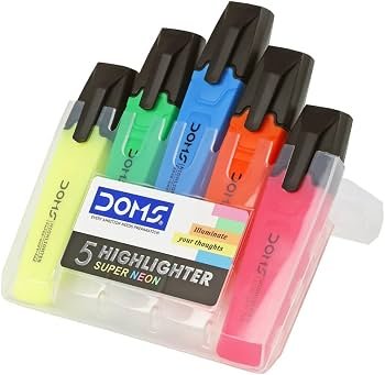 Highlighter.1 Doms Highlighter/Textliner Set of 5 Assorted Shades