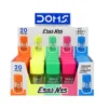 Sharpener Doms ErasNer Eraser + Sharpner Pack | Durable & Strong Built Quality | Square Shape in 4 Vibrant Neon Colors