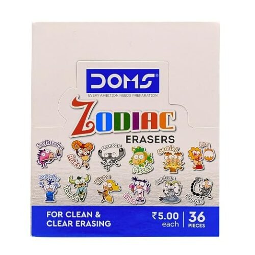 aaaaaa Doms Zodiac Colorful Erasers | Vibrant & Playful Colors, Pack of 36 Erasers