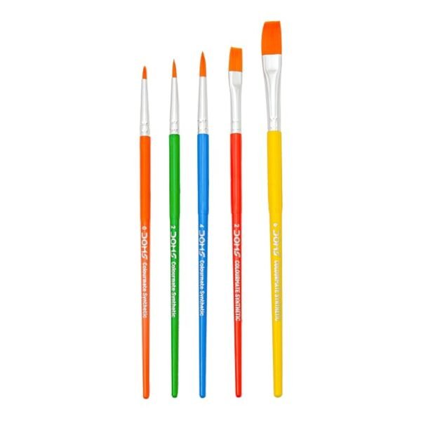 yyyyy DOMS Colourmate Synthetic Paint Brush Set (Flat & Round)