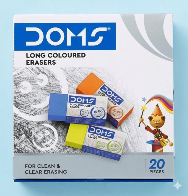 Doms Long Coloured Erasers (Pack of 20)