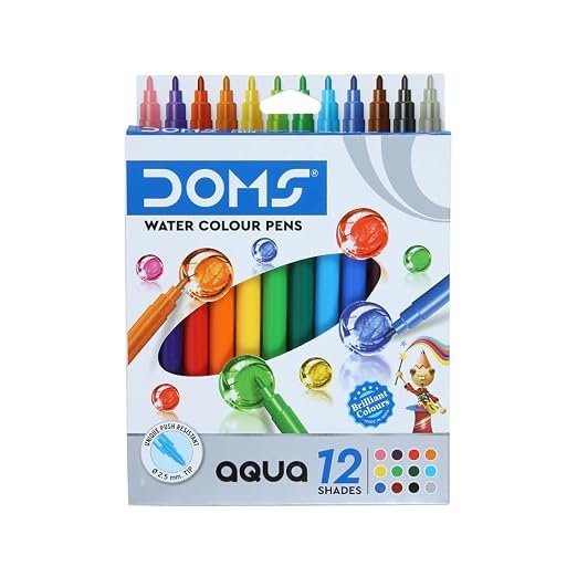 zzzzzzzzzzzzzzzzzztttttttttttttuuuuuuuiiiillllllllaaaaam Doms Water Colour Pens with 12 Shades